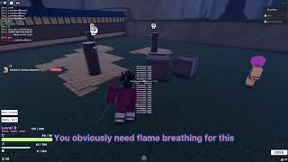 Leveling up fast with flame breathing, easiest exp grind. | Slayers Unleashed