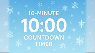 10-Minute Countdown Timer ❄️🕒 | Snowflake Animation & Chill Winter Vibes | Focus, Study or Classroom