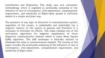 LMS Algorithm for Adaptive Transversal Equalization of a Linear Dispersive Communication Channel RCE