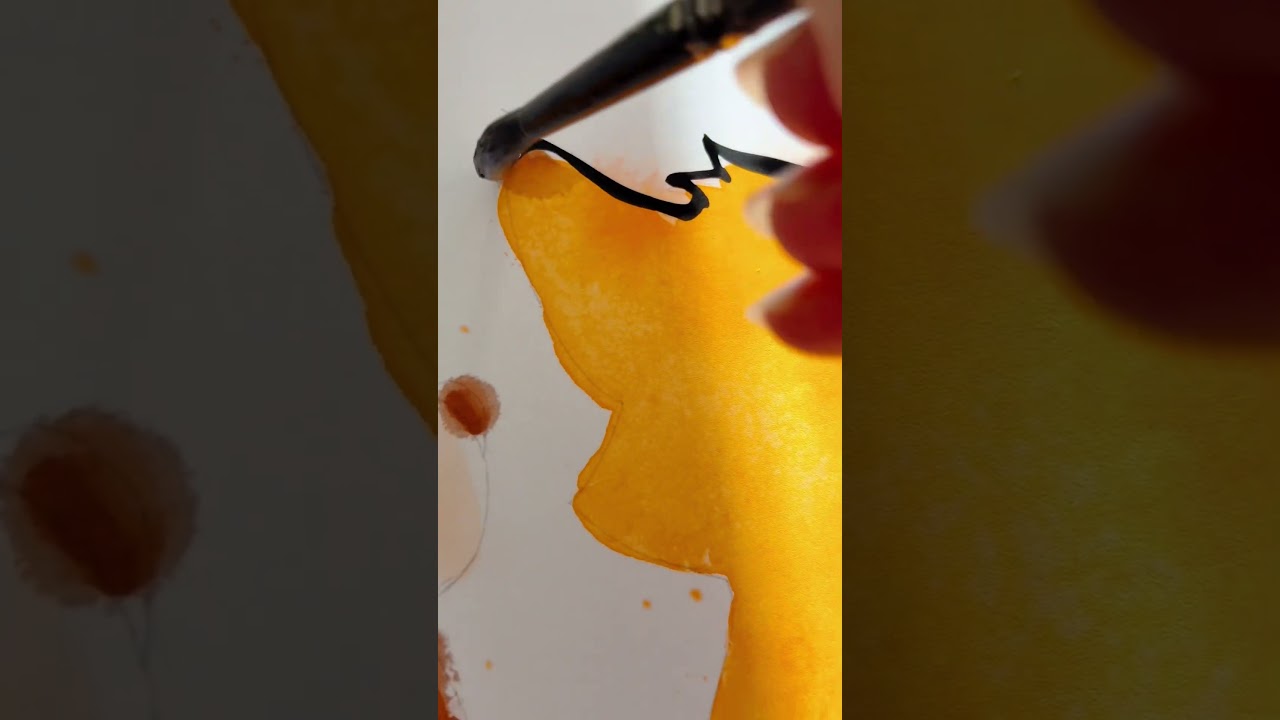 Painting The Fox and The Hound in one single line of black ink 