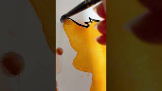 Painting The Fox and The Hound in one single line of black ink #lineart #relaxing #disney #oneline