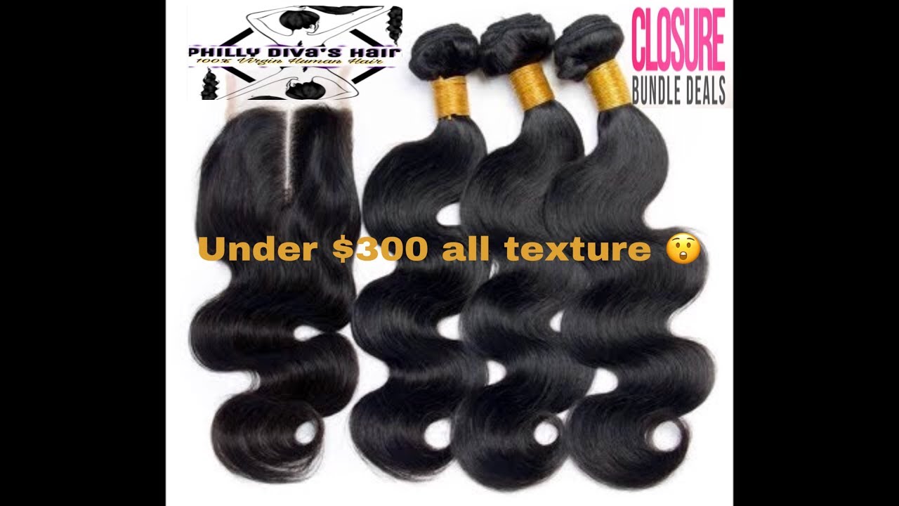 3 bundles with lace Closure | Brazilian Body Wave Virgin Human Hair | Philly Diva’s Hair