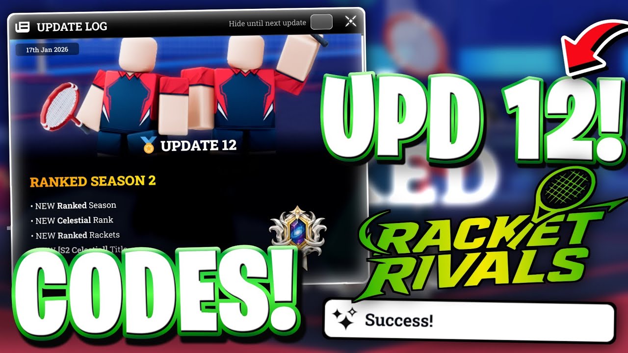 Racket Rivals Ranks Roblox 🌟*UPDATE 12* NEW RANKED SEASON 2 UPDATE CODES FOR RACKET RIVALS ...