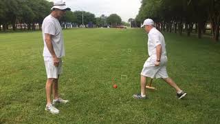 Options when a croquet player contacts their partner or opponent’s ball!