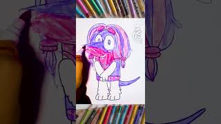 🎨 Indy from Bluey Fan Art 🌈 | Relaxing Coloring Glow-Up ✨ #Shorts