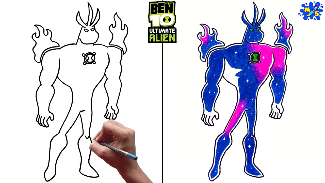 How to draw Ultimate Alien X from Ben 10 - YouTube