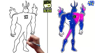How to draw Ultimate Alien X from Ben 10