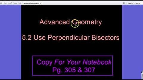 5.2 Use Perpendicular Bisectors