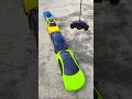 blue rc car pushing yellow black and green car #jcb #jcbjcb #jcbtoy #jcbvideo #viral