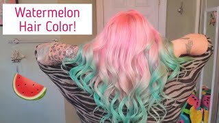 Watermelon Hair! | Pink and Seafoam Green Pastel Hair!