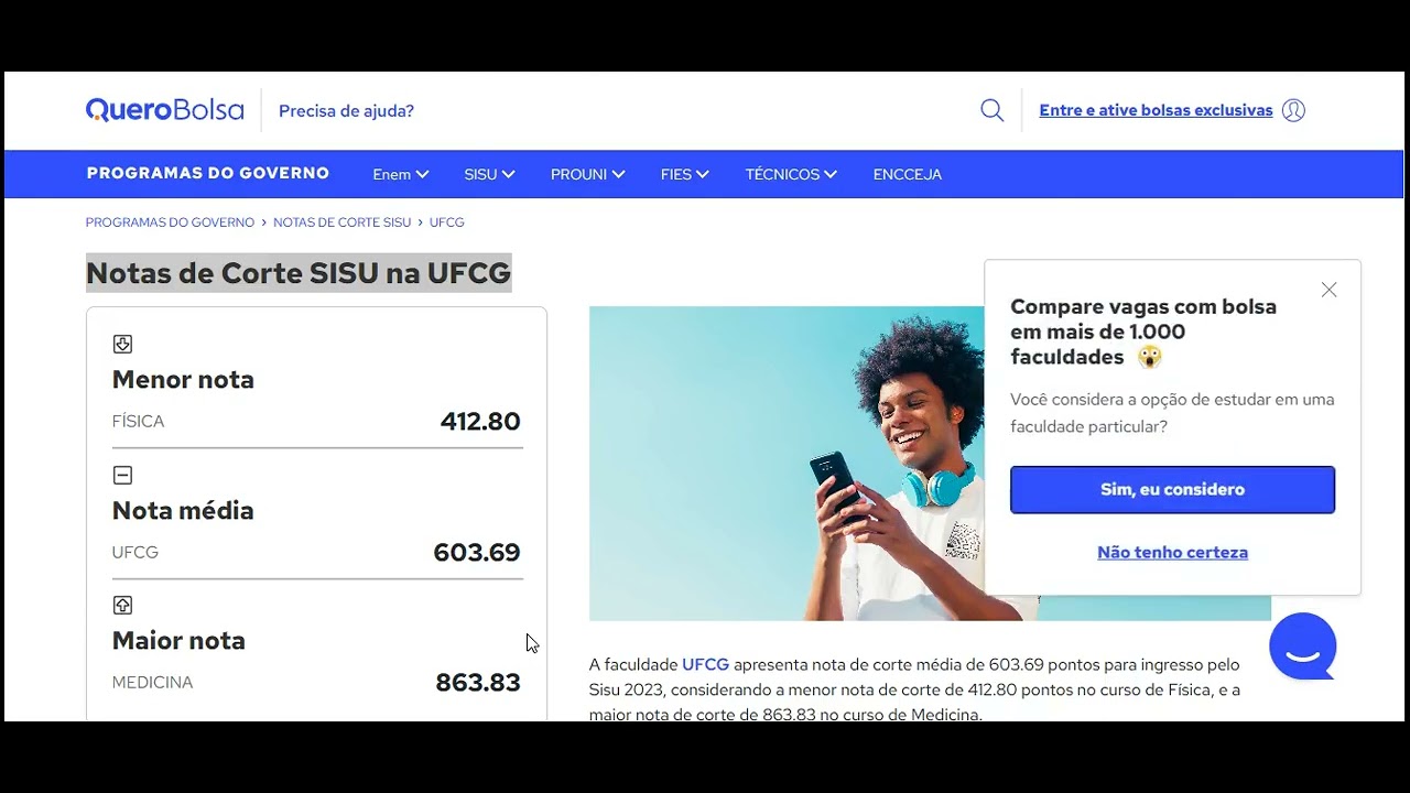 Física no Sisu 2023: consulte notas de corte de todas faculdades