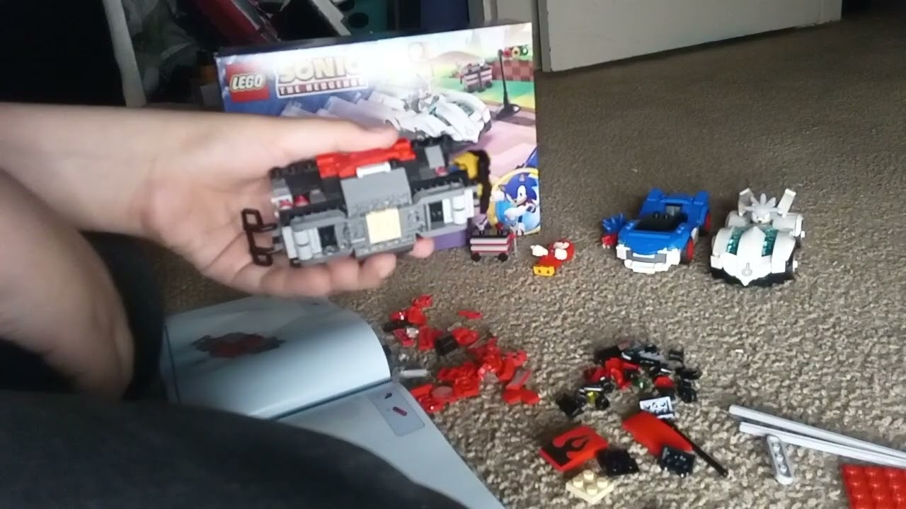Part 4 of building the new Lego Sonic set silver's car versus knuckles monster truck