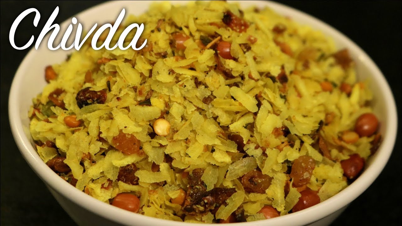 Chevda Tea Roasted Chivda Recipe | Khatta Meetha Poha Chivda || Tea time snack ...