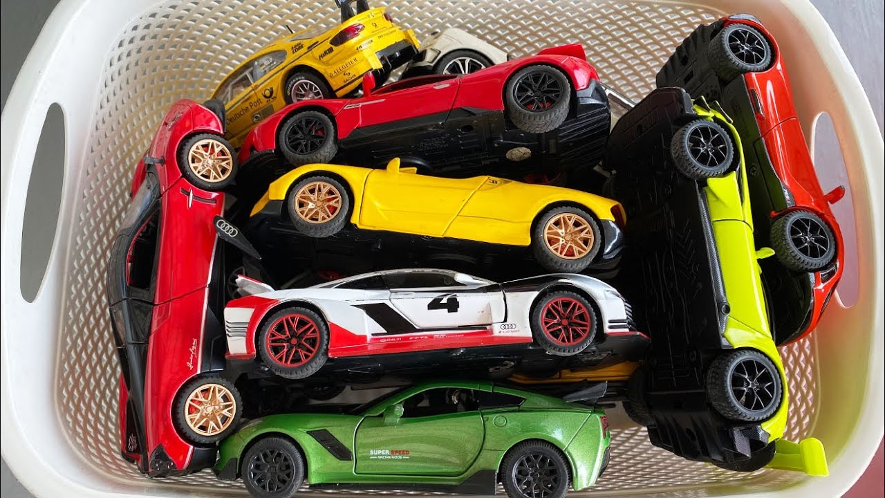 Коробка, полная литых моделей автомобилей, лучшие игрушечные машинки, Pagani, CrossHair, McLaren,...