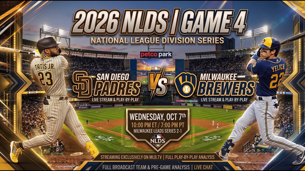 LIVE: Milwaukee Brewers vs. San Diego Padres| NLDS Game 4 Play-by-Play (2026 MLB Playoffs)