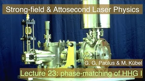 Phase-matching of high harmonics – general considerations | Lecture 23