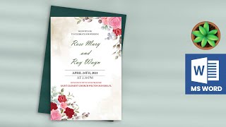 Wedding Invitation Card in MS Word || How to Create Marriage Card Design? (2021) ⬇  DOWNLOAD FREE screenshot 4