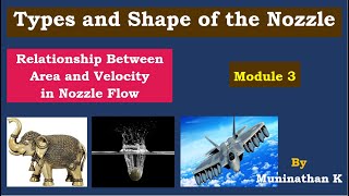 Relation between Area and Velocity in Nozzle Flow | Mach Number | Shape and type of Nozzle