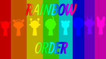 All Sprunki characters in rainbow order (bonus and OC characters included)