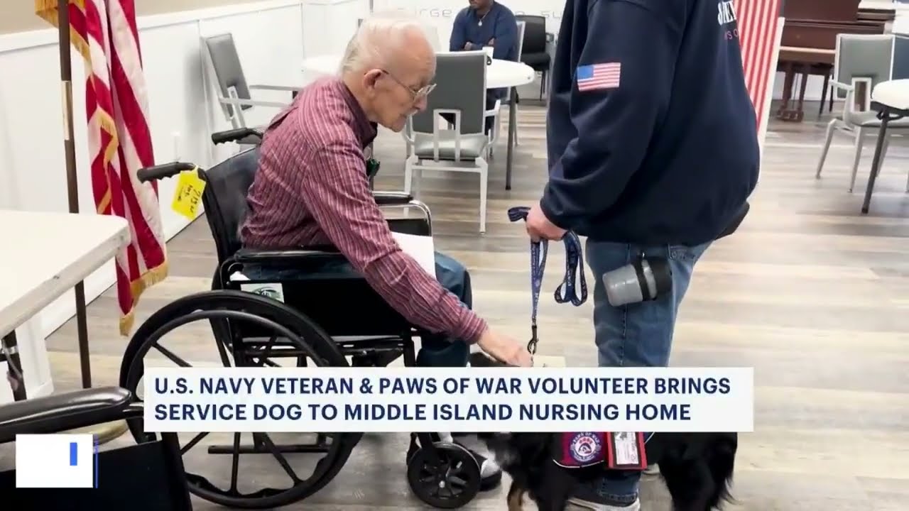 Paws of War Veteran Brings Service Dog to Quantum Rehabilitation and Nursing in Middle Island