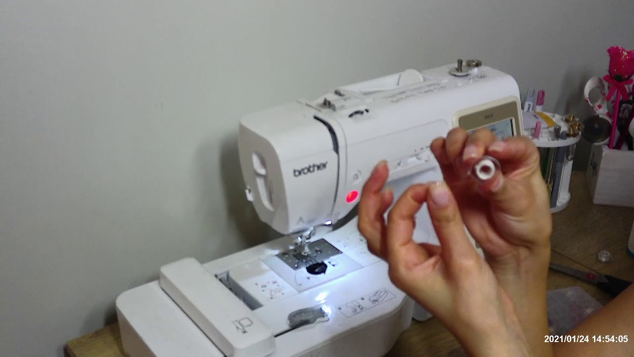 How to thread the Brother SE600 Sewing:embroidery machine for embroidering  