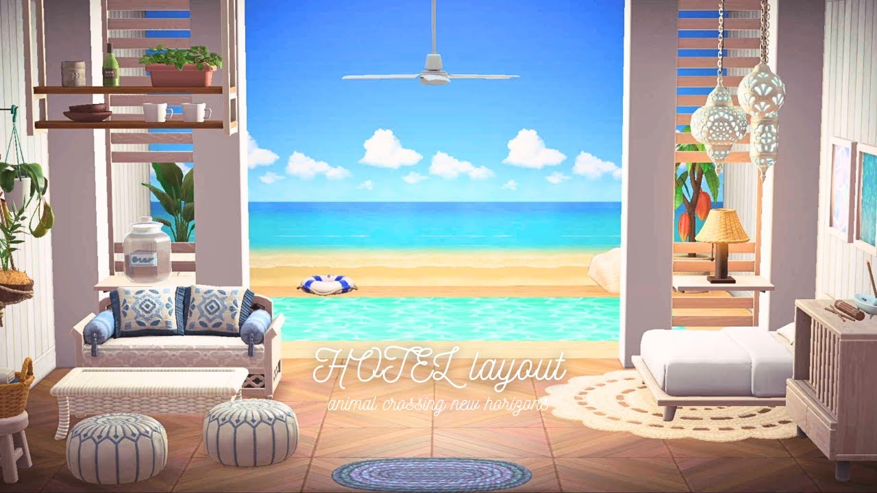 【あつ森】プール付きのホテル🏝️｜新家具を使ってホテルの部屋作り｜acnh｜あつ森｜