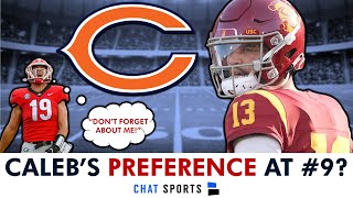 Chicago Bears Rumors: Caleb Williams HINTING That Bears Should Draft OL With #9 Pick? Brock Bowers?