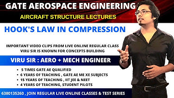 Hook’s law for compressive stress | Aircraft Structure lecture for GATE AEROSPACE ENGINEERING