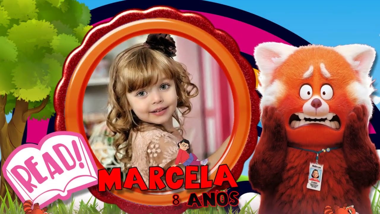 Convite  animado  Red crescer é uma fera por Susan Taffi retro