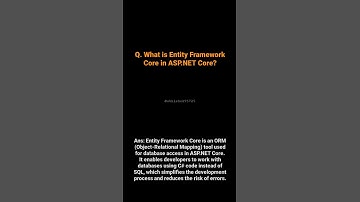 Entity Framework Core in ASP NET Core #shorts