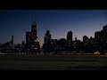 CHICAGO SKYLINE NIGHT - Relaxing 4K video with city sounds/wind