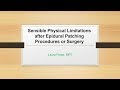 Laura Freed, MPT -  Sensible Physical Restrictions after Epidural Patching or Surgery