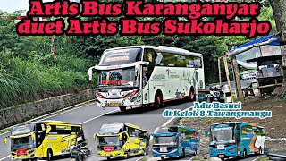 Adu Klakson Basuri Bus Artisnya Karanganyar dan Sukoharjo di Kelok 8 Tawangmangu