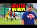 Opposition fight eachother in heated derbymatch  sunday league football