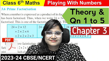 Factors Ex- 3.5 Theory & Qn. 1 to 5 | Chapter 3 | Class 6 Maths || CBSE | NCERT | [Solved]