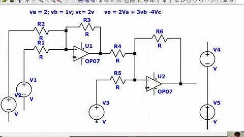Designing a Linear equation solver, adder, subtractor using opamp using LTspice