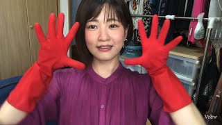 赤いゴム手袋でくすぐり　こちょこちょ　マリーゴールド　Tickling with red rubber gloves　#84