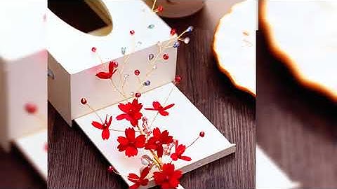 Phụ kiện cưới Giang - cài tóc - cài tóc cô dâu hoa đỏ đính hạt - mẫu mới 2019