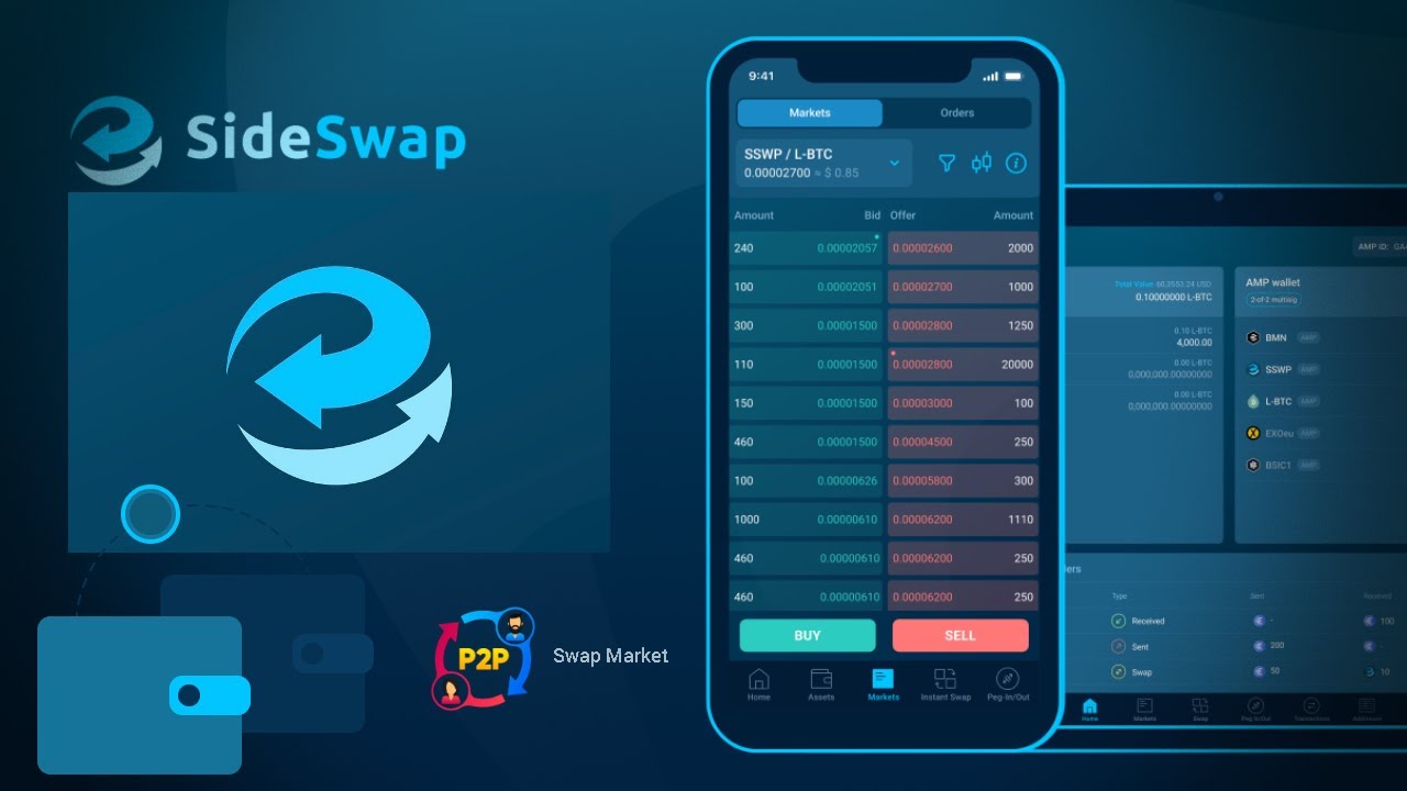 How to use the Sideswap wallet P2P Marketplace - YouTube