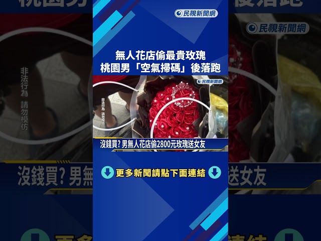 無人花店偷最貴玫瑰 桃園男"空氣掃碼"後落跑－民視新聞