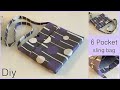 6ポケットスリングバッグ作り方How To Make 6 Pocket Sling Bag,Easy Sewing Tutorials, Diy