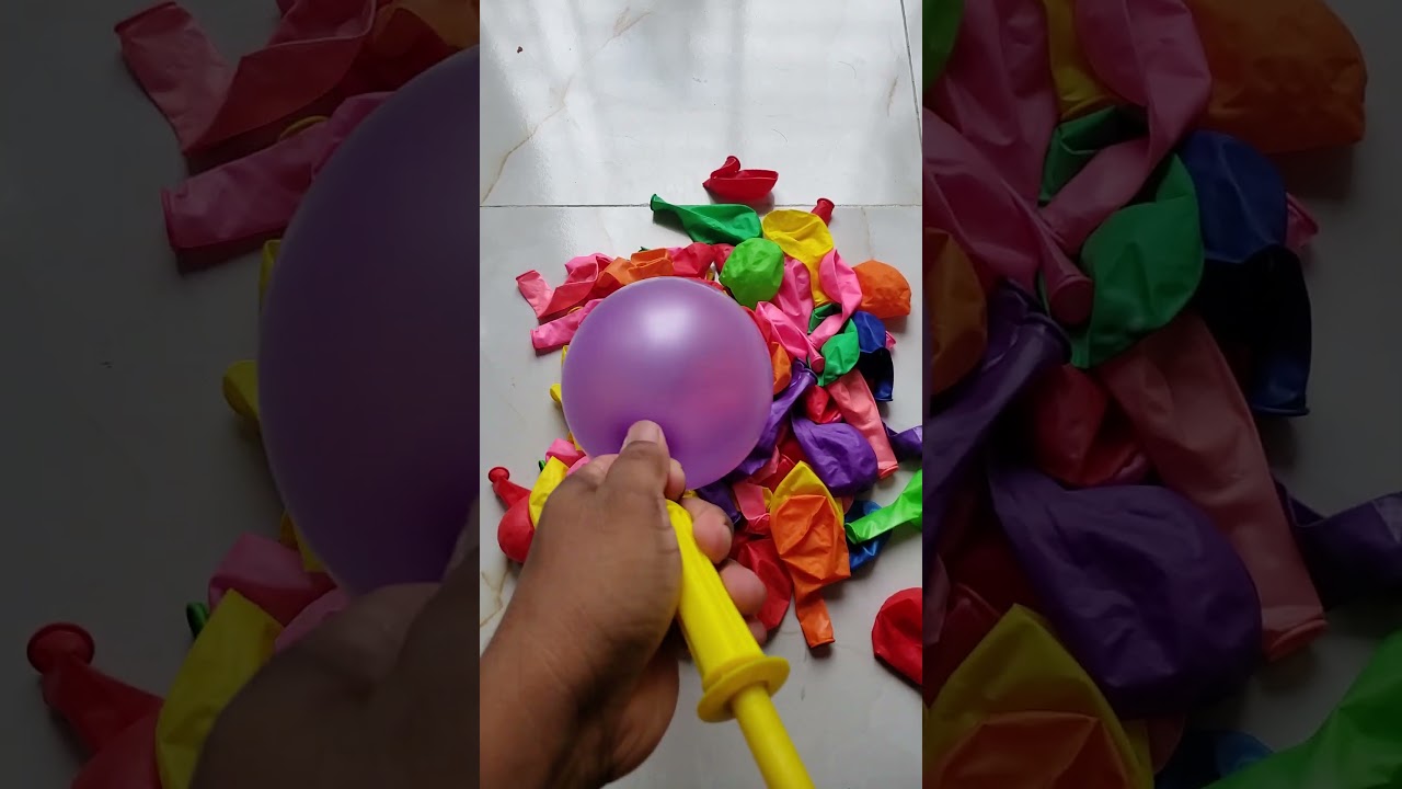 Satisfying Balloon Blow Up With Rainbow Polka Dots 