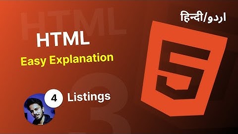 HTML Listing Tags Tutorial in Hindi / Urdu
