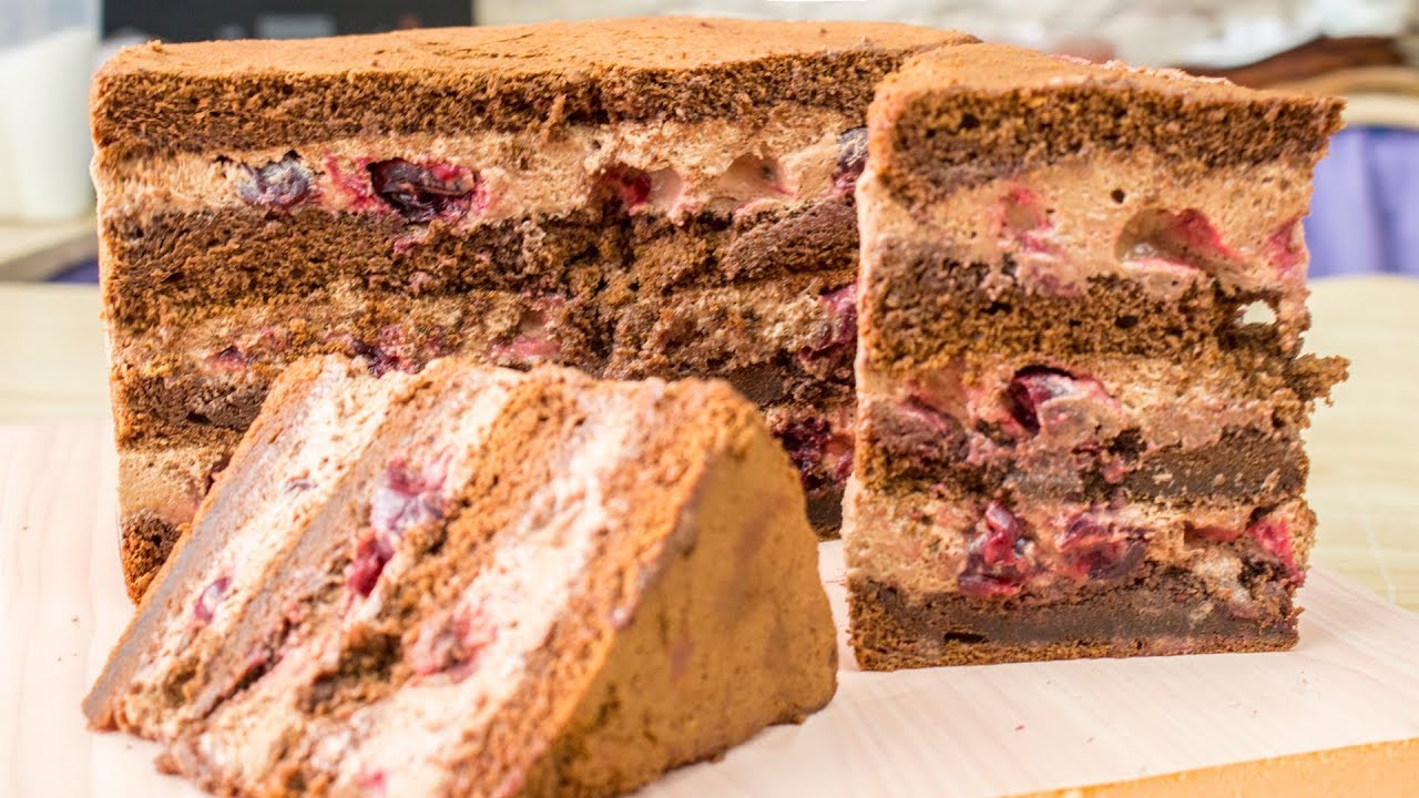 Вкуснейший торт с 🍫шоколадным муссом и 🍒вишней в карамели - Я - ТОРТодел!