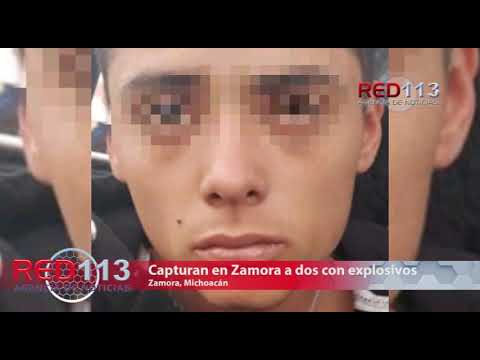 VIDEO Capturan en Zamora a dos presuntos integrantes de un grupo criminal que traían 23 explosivos