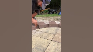 Cutting pavers for the curve #hardscape #howto