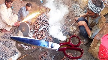 Amazing Technique | Expert Blacksmith Making Tailor Scissors Huge production