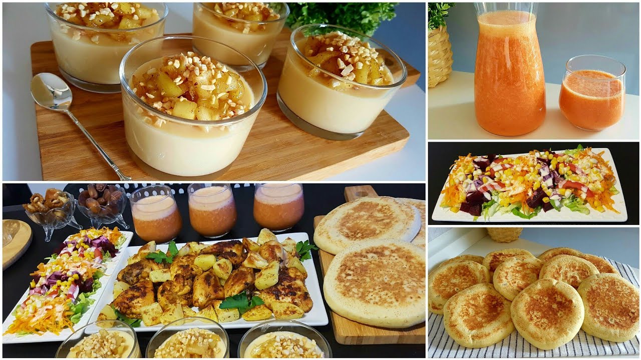 وصفات قد الجيب😜بطبوط بالزرارع، تحلية بتفاحة، عصير منعش و دجاج مع بطاطا في الفران البنة و الاقتصاد👌