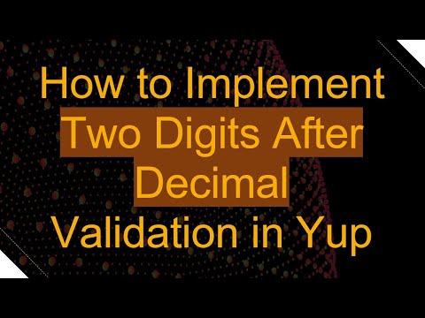 How to Implement Two Digits After Decimal Validation in Yup