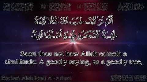 سورة إبراهيم للشيخ عبد الوالي الأركاني برواية حفص عن عاصم* القرآن كاملا- مترجمة